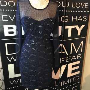 Sheer & Sequin Party Dress